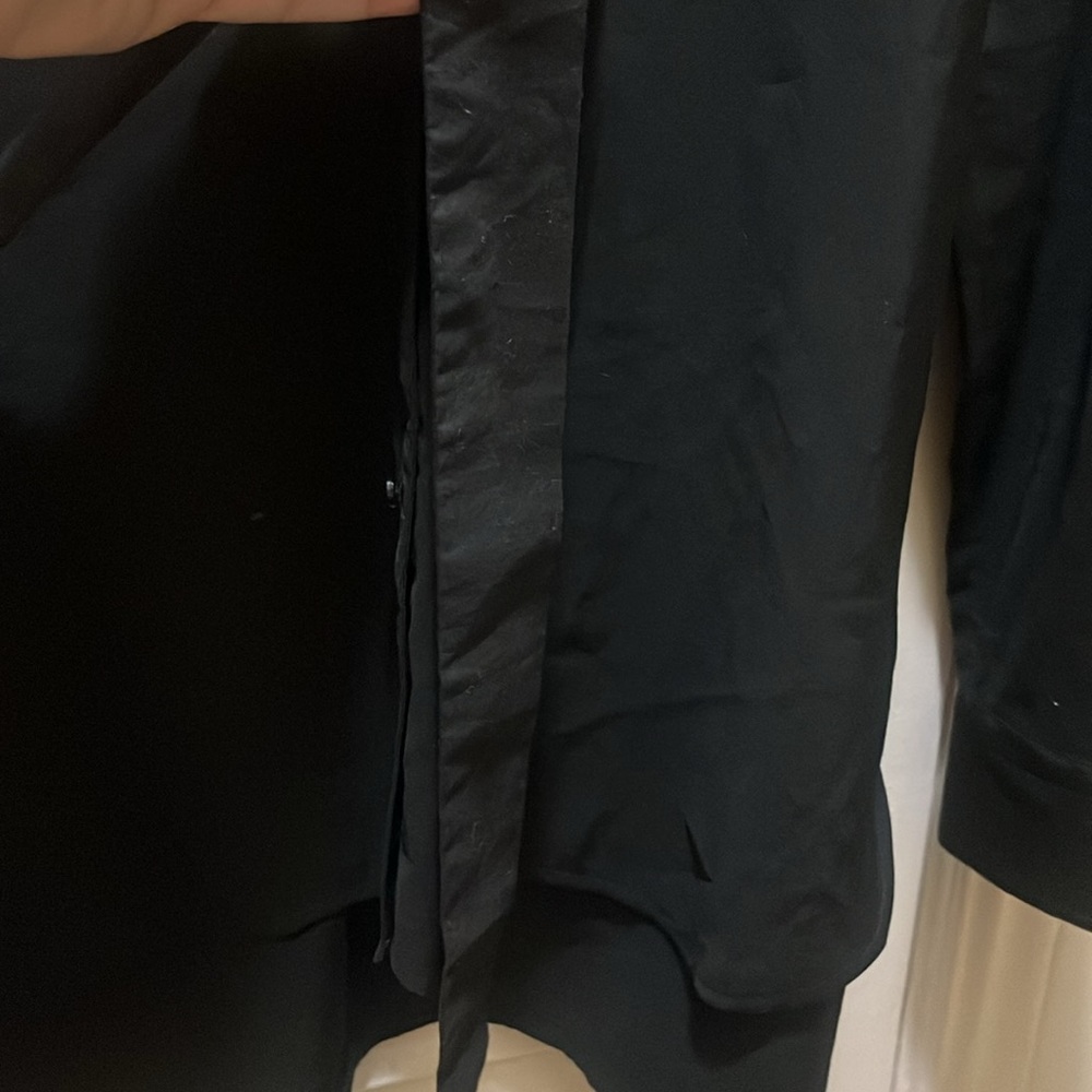 NWT L Banana Republic Black Button-Up Top belted shirt - Picture 5 of 9